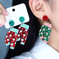 1 Pair Vacation Santa Claus Printing Arylic Drop Earrings main image 3