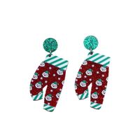 1 Pair Vacation Santa Claus Printing Arylic Drop Earrings main image 2