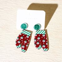 1 Pair Vacation Santa Claus Printing Arylic Drop Earrings sku image 1
