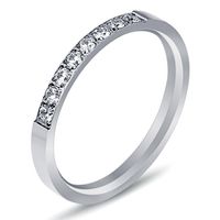 Simple Style Round Titanium Steel Plating Inlay Artificial Gemstones Rings main image 4