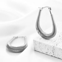 1 Pair Basic U Shape Plating Titanium Steel Earrings main image 4