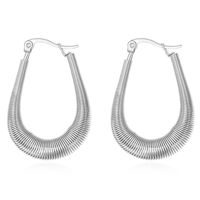 1 Pair Basic U Shape Plating Titanium Steel Earrings sku image 1