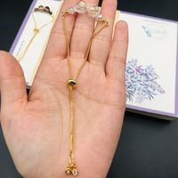 Cute Modern Style Classic Style Crystal Copper Beaded Handmade Water Drop Bracelets sku image 1