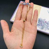 Cute Modern Style Classic Style Crystal Copper Beaded Handmade Water Drop Bracelets sku image 3