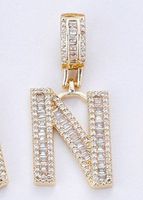 Simple Style Letter Copper Plating Inlay Moissanite Zircon Gold Plated Women's Necklace Pendant sku image 14