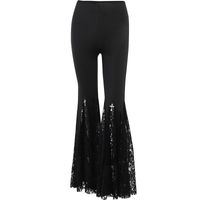 Women's Party Festival Sexy Dark Style Solid Color Full Length Lace Hollow Out Flared Pants main image 2