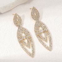 1 Pair Casual Simple Style Shiny Tassel Hollow Out Alloy Crystal Gold Plated Drop Earrings main image 4