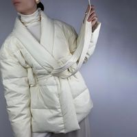 Women's Casual Solid Color Tie Coat Cotton Clothes sku image 7