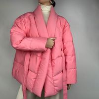Women's Casual Solid Color Tie Coat Cotton Clothes sku image 10