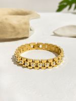 Wholesale Hip-hop Retro Simple Style Geometric Stainless Steel Plating Inlay 18k Gold Plated Artificial Pearls Bracelets sku image 1