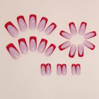 French Style Sweet Color Block Plastic Nail Patches 1 Piece main image 3