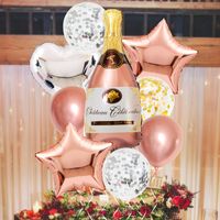 Princess Star Heart Shape Wine Bottle Aluminum Film Party Balloons main image 1