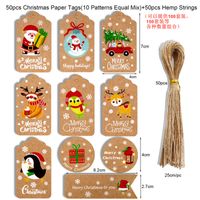Christmas Cartoon Style Cute Santa Claus Paper Christmas Party Candy Decoration Card sku image 6