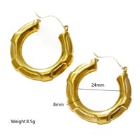 1 Pair Vintage Style Exaggerated Simple Style Round Oval Plating Metal Stainless Steel 18k Gold Plated Hoop Earrings main image 8