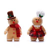 Christmas Pastoral Gingerbread Cloth Nonwoven Resin Holiday Party Ornaments main image 4