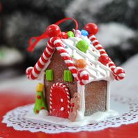 Christmas Cute Christmas House Polymer Clay Holiday Home Party Ornaments main image 4