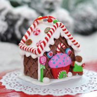 Christmas Cute Christmas House Polymer Clay Holiday Home Party Ornaments main image 3