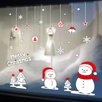Navidad Estilo De Dibujos Animados Calcetines Navideños Monigote De Nieve Pvc Fiesta Pegatinas De Ventana De Coche sku image 5