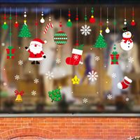 Christmas Cartoon Style Christmas Socks Snowman Pvc Holiday Car Window Stickers sku image 2
