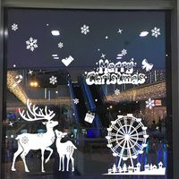 Weihnachten Cartoon-stil Weihnachtssocken Schneemann Pvc Ferien Autofenster Aufkleber sku image 7