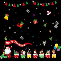 Christmas Cartoon Style Christmas Socks Snowman Pvc Holiday Car Window Stickers sku image 11