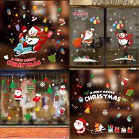 Navidad Estilo De Dibujos Animados Calcetines Navideños Monigote De Nieve Pvc Fiesta Pegatinas De Ventana De Coche main image 1