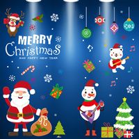 Christmas Cartoon Style Christmas Socks Snowman Pvc Holiday Car Window Stickers sku image 13
