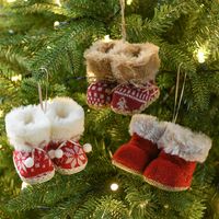 Christmas Casual Cute Snowflake Boots Plush Holiday Daily Hanging Ornaments main image 4