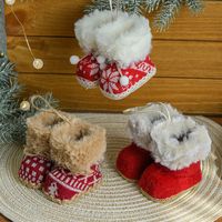 Christmas Casual Cute Snowflake Boots Plush Holiday Daily Hanging Ornaments main image 1