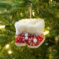 Christmas Casual Cute Snowflake Boots Plush Holiday Daily Hanging Ornaments main image 2