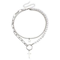 Casual Cross Star Alloy Patchwork Women's Double Layer Necklaces main image 3