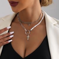 Casual Cross Star Alloy Patchwork Women's Double Layer Necklaces main image 6