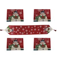 Christmas Cute Snowman Cotton And Linen Table Runner main image 1