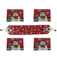 Christmas Cute Snowman Cotton And Linen Table Runner main image 6