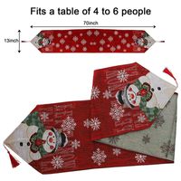 Christmas Cute Snowman Cotton And Linen Table Runner sku image 2