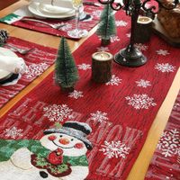 Christmas Cute Snowman Cotton And Linen Table Runner main image 3