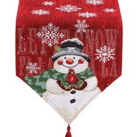 Christmas Cute Snowman Cotton And Linen Table Runner main image 2