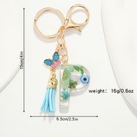 Commute Letter Metal Women's Bag Pendant Keychain sku image 9