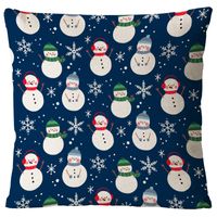 Glam Santa Claus Snowman Linen Pillow Cases sku image 4