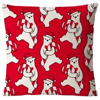 Glam Santa Claus Snowman Linen Pillow Cases sku image 8