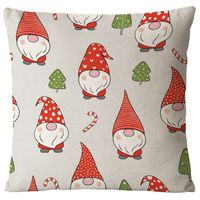 Glam Santa Claus Snowman Linen Pillow Cases sku image 7
