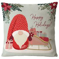 Glam Santa Claus Snowman Linen Pillow Cases sku image 9