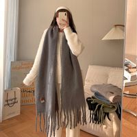 Women's Sweet Color Block Polyester Tassel Scarf sku image 6