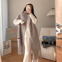 Women's Sweet Color Block Polyester Tassel Scarf sku image 8