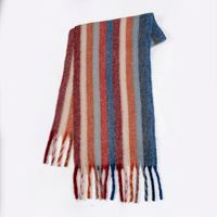 Women's Sweet Color Block Polyester Tassel Scarf sku image 1