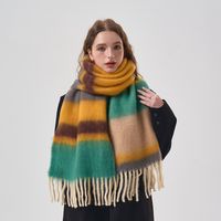 Women's Preppy Style Color Block Acrylic Printing Scarf main image 3
