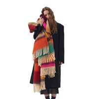 Women's Preppy Style Color Block Acrylic Printing Scarf main image 2