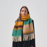 Women's Preppy Style Color Block Acrylic Printing Scarf main image 1