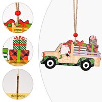 Christmas Cute Letter Car Wood Daily Festival Hanging Ornaments main image 6
