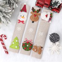 Christmas Cartoon Style Cute Christmas Tree Snowman Linen Indoor Family Gathering Festival Handle Gloves main image 3
